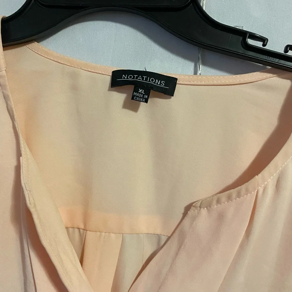 Notations Light Peach Blouse - Picture 2 of 3